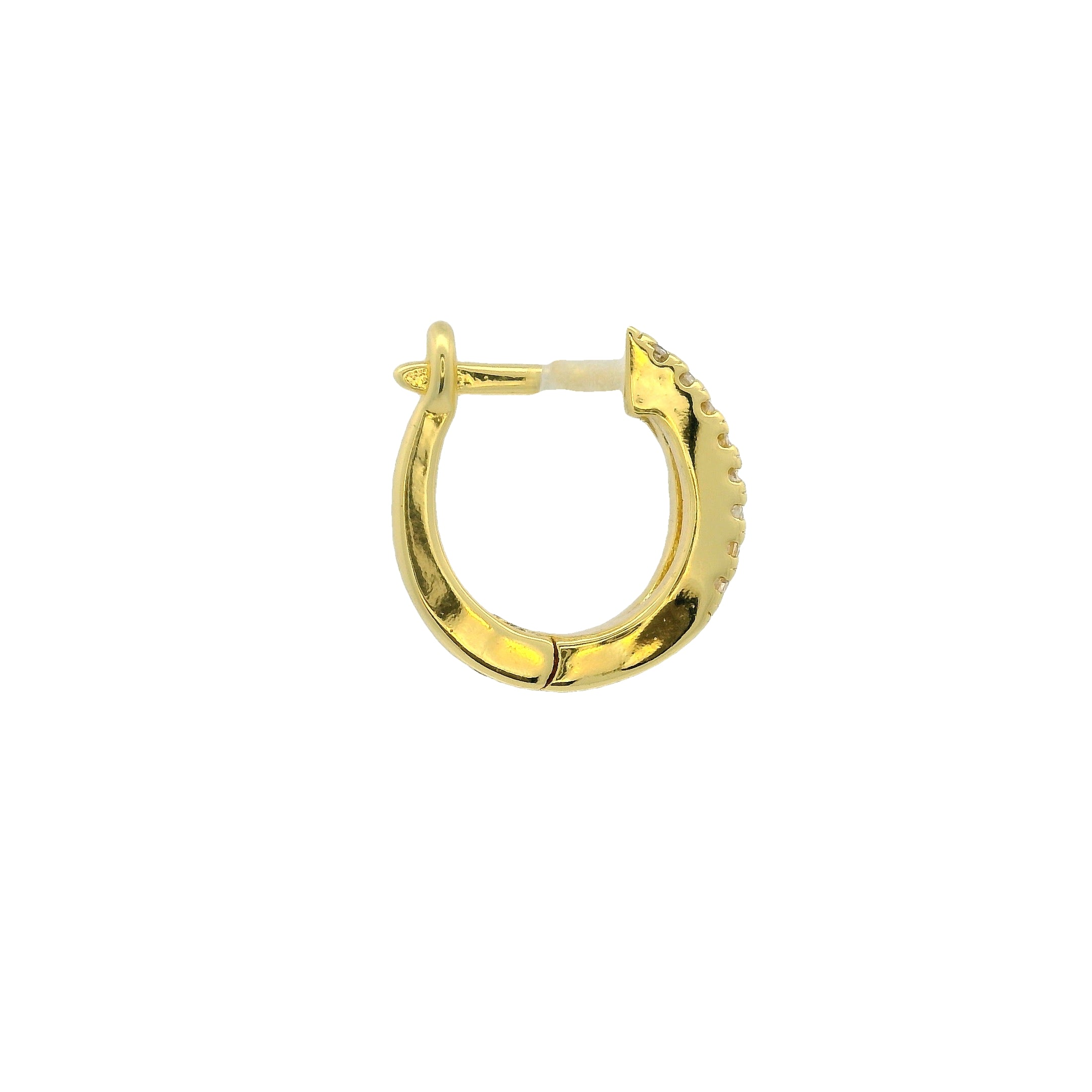 Mini gold creole double ring and zircons