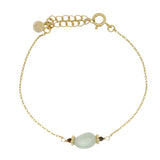 Bracelet doré préhnite et oeil de tigre