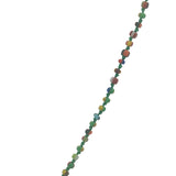 Collier doré perles multicolores alternées à des noeuds verts 75 cm