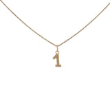 Collier doré chiffre 1 martelé 42 cm
