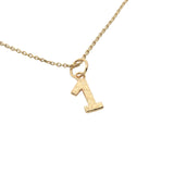 Collier doré chiffre 1 martelé 42 cm