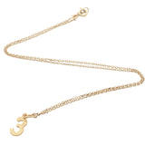 Collier doré chiffre 3 martelé 42 cm