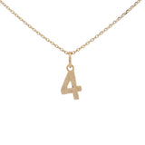 Collier doré chiffre 4 martelé 42 cm