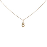 Hammered number gold necklace