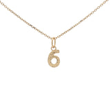 Hammered number gold necklace