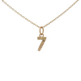 Collier doré chiffre 7 martelé 42 cm