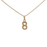 Collier doré chiffre 8 martelé 42 cm