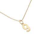 Collier doré chiffre 9 martelé 42 cm
