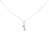 Collier argent 925 chiffre 1 martelé 42 cm