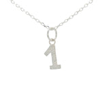 Collier argent 925 chiffre 1 martelé 42 cm