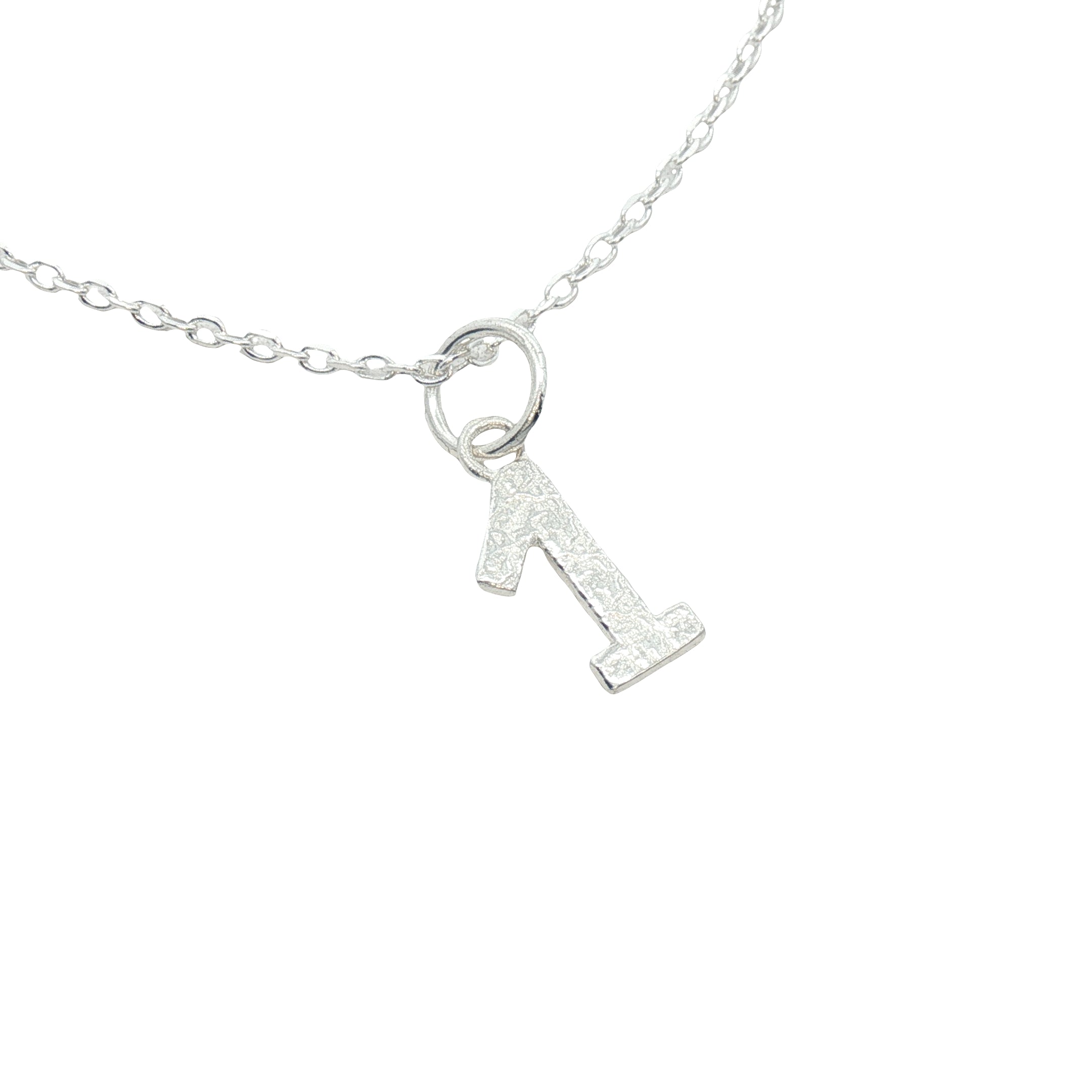 Collier argent 925 chiffre 1 martelé 42 cm