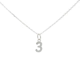 925 silver hammered number necklace