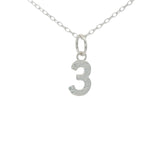 925 silver hammered number necklace