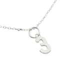 925 silver hammered number necklace