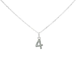 925 silver hammered number necklace