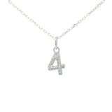 925 silver hammered number necklace