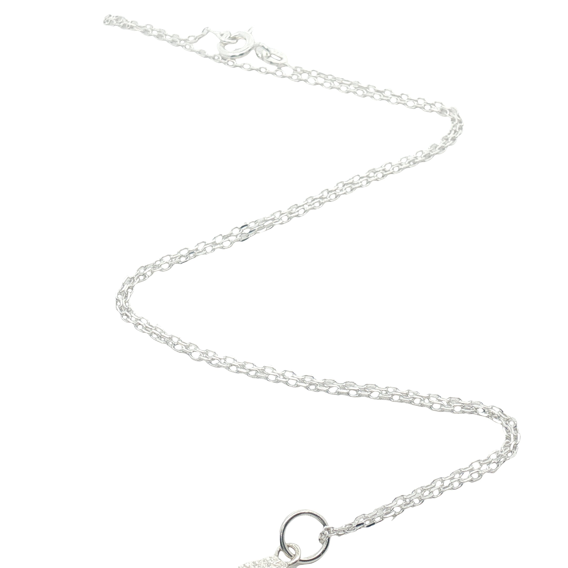 Collier argent 925 chiffre 4 martelé 42 cm
