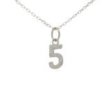 Collier argent 925 chiffre 5 martelé 42 cm