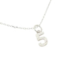 Collier argent 925 chiffre 5 martelé 42 cm