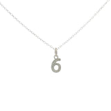 Collier argent 925 chiffre 6 martelé 42 cm