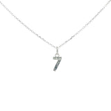 Collier argent 925 chiffre 7 martelé 42 cm