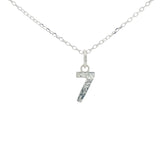 Collier argent 925 chiffre 7 martelé 42 cm
