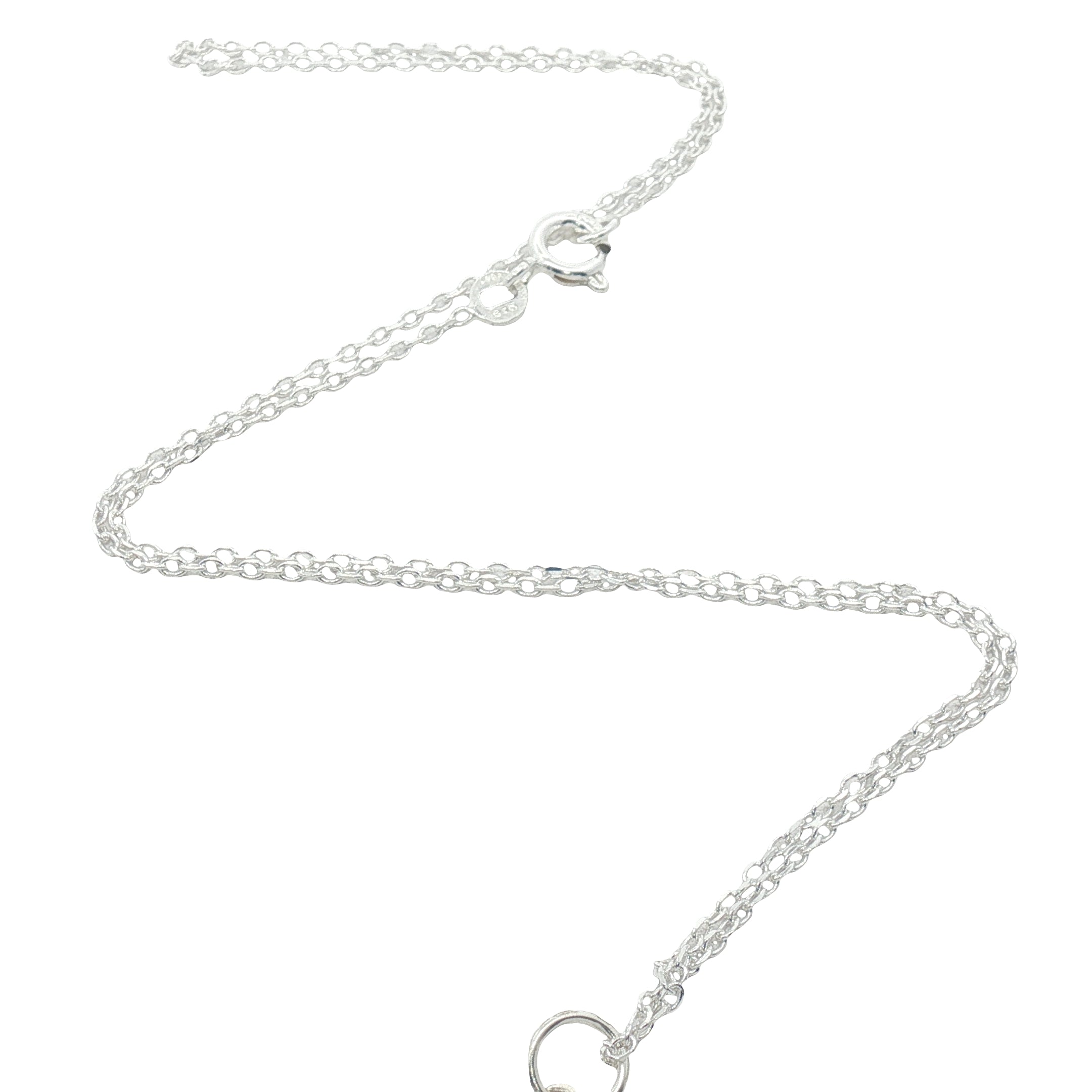 Collier argent 925 chiffre 7 martelé 42 cm
