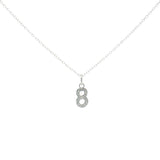925 silver hammered number necklace