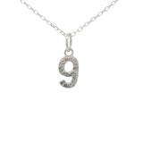 Collier argent 925 chiffre 9 martelé 42 cm