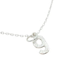 Collier argent 925 chiffre 9 martelé 42 cm