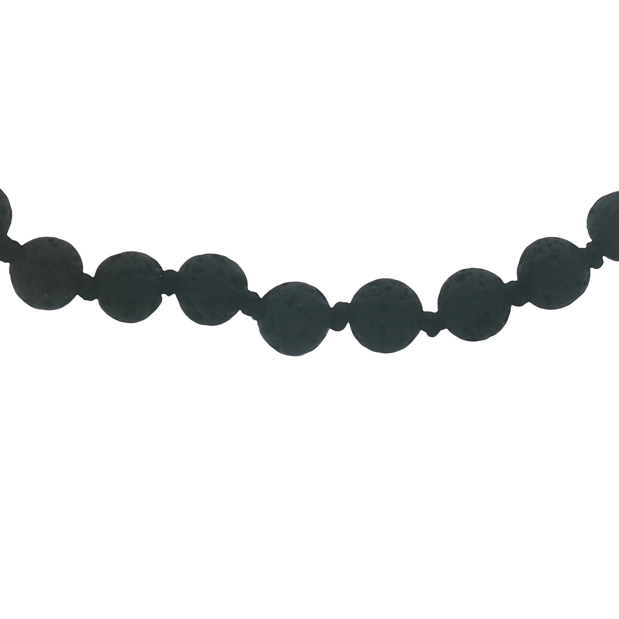Collier doré perles en pierre de lave 75 cm