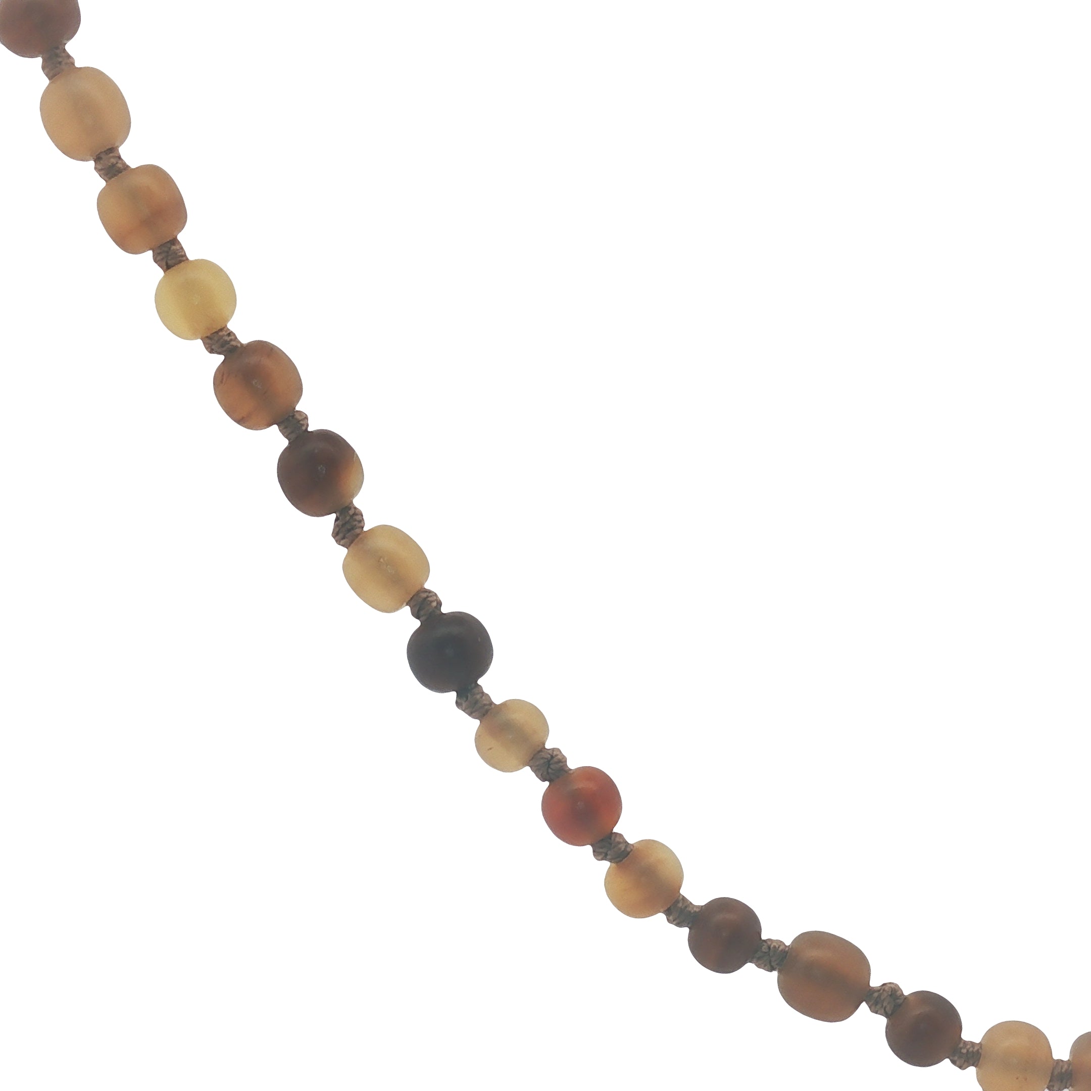Collier doré mix perles marrons et noeuds marrons 75 cm