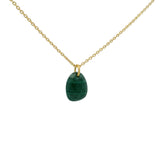 Collier doré pierre facettée en malachite 42 cm