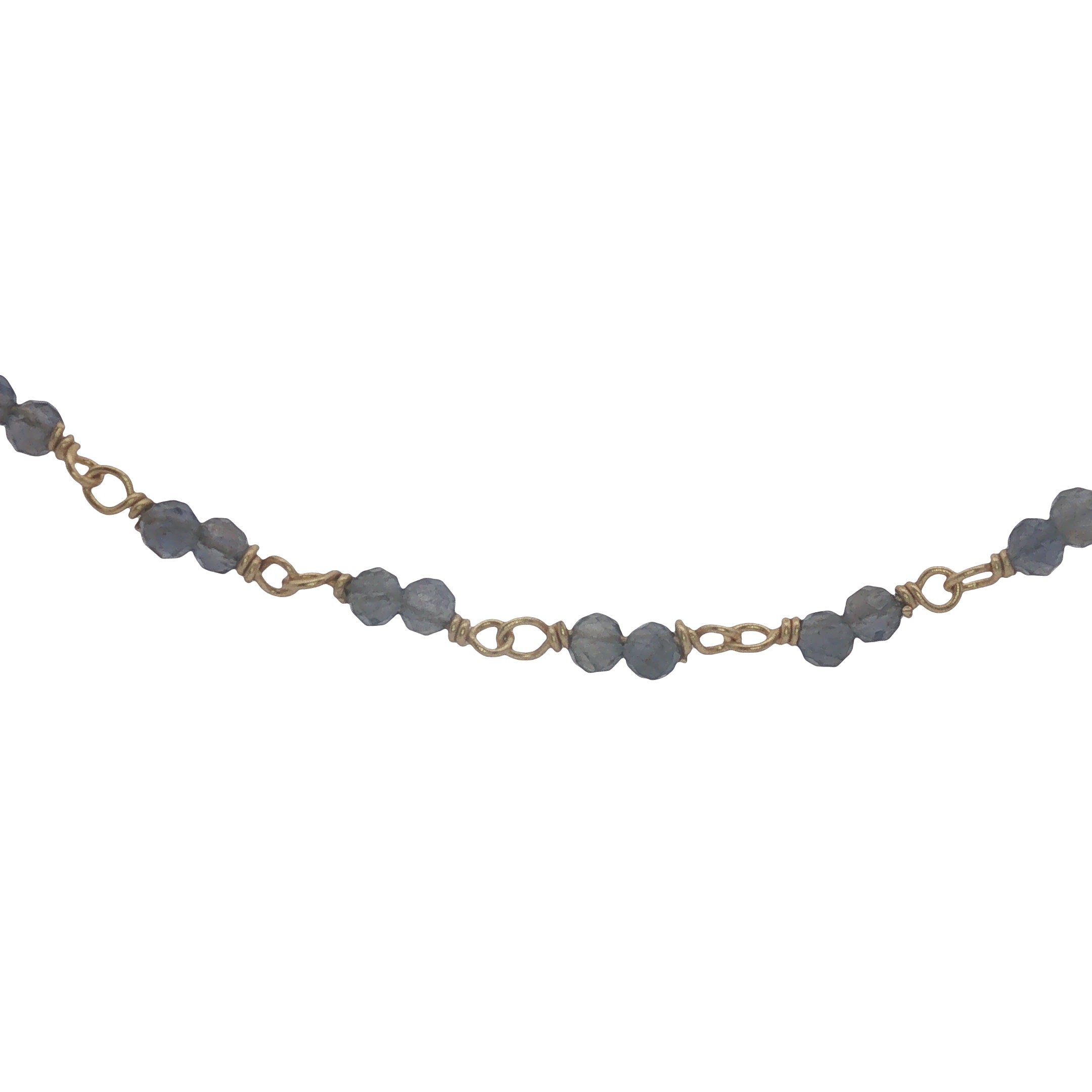 Collier doré avec duo iolite 75 cm