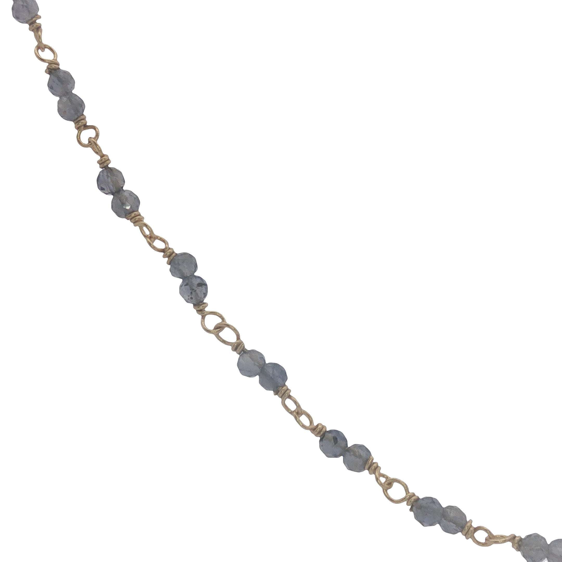 Collier doré avec duo iolite 75 cm