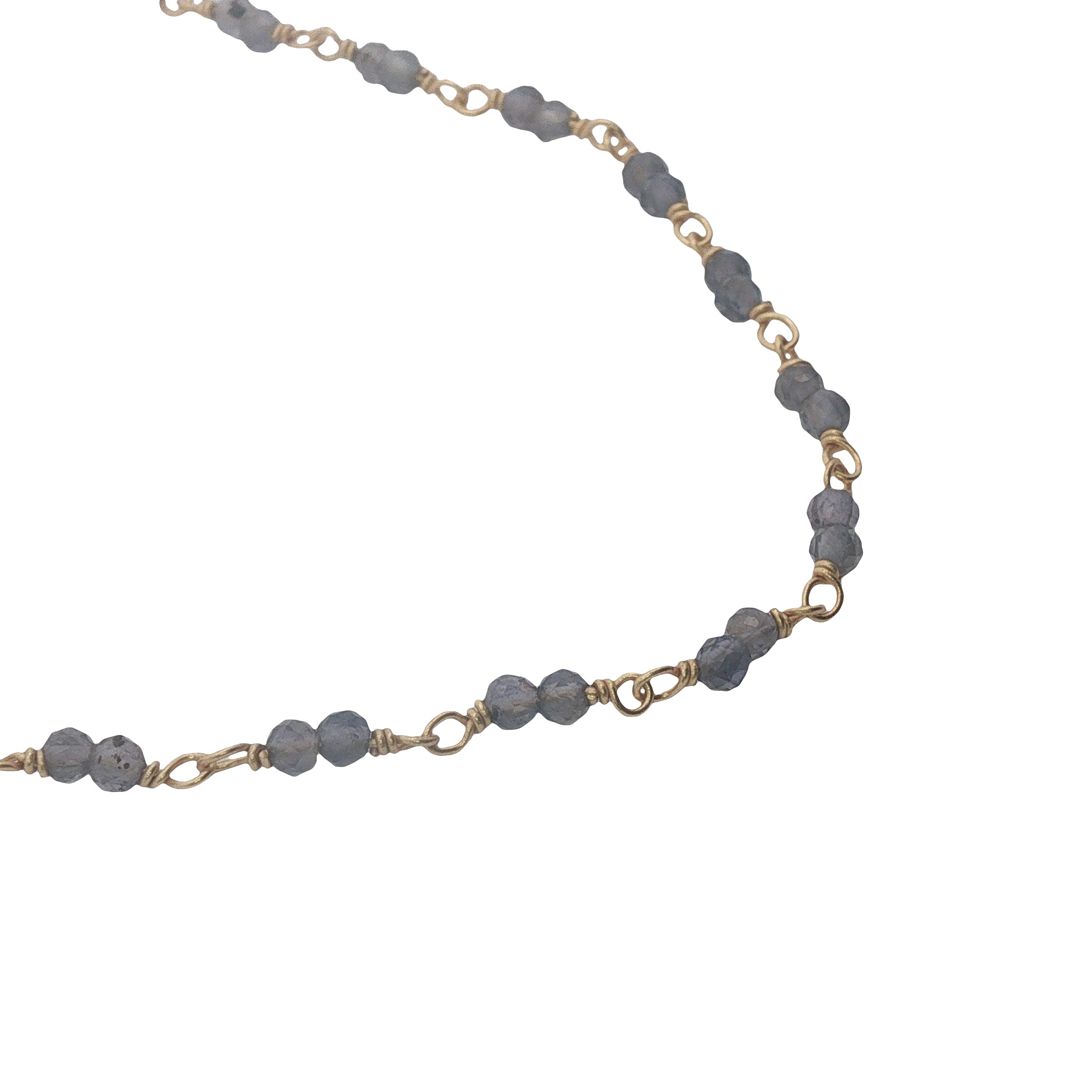 Collier doré avec duo iolite 75 cm