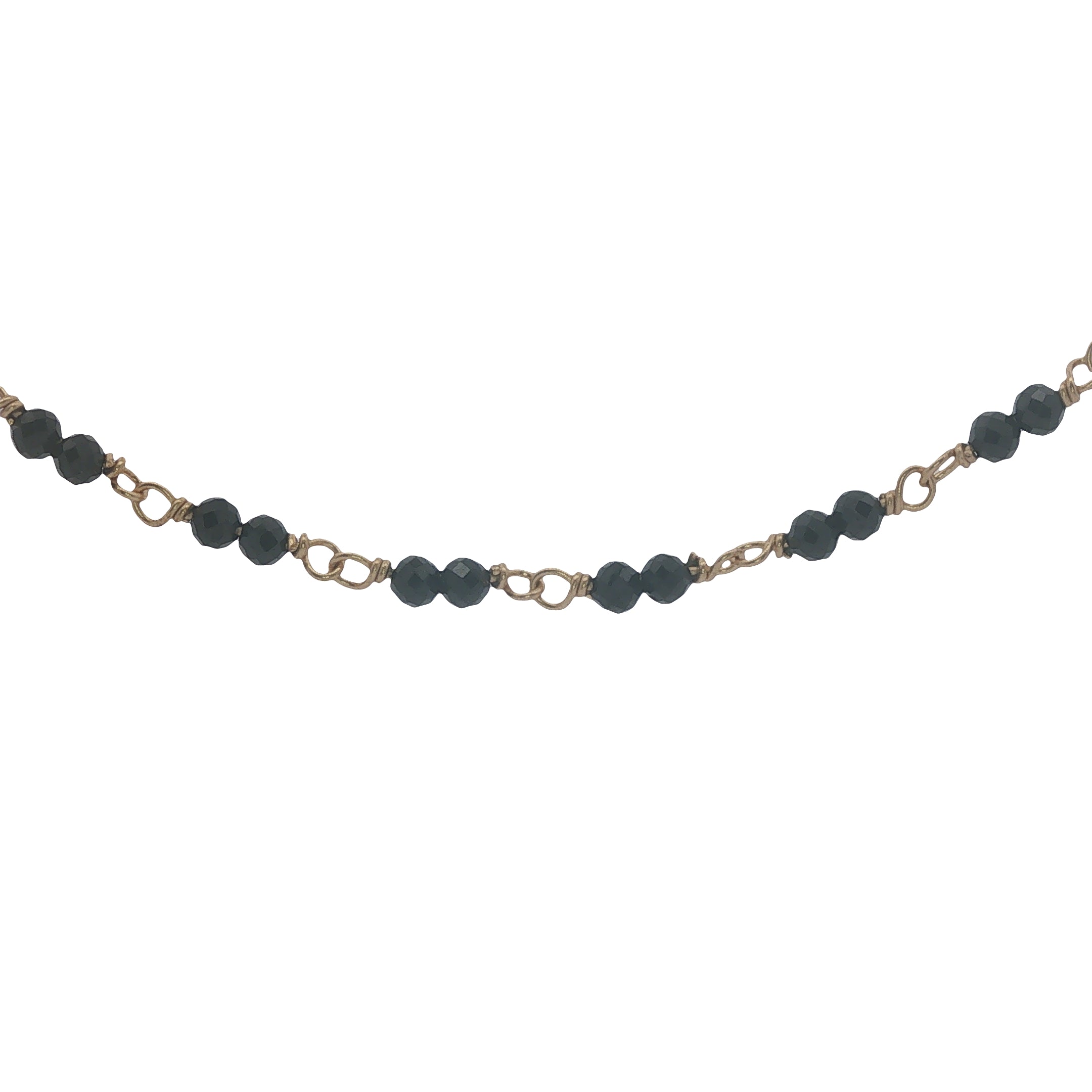Collier doré avec duo onyx noire 75 cm