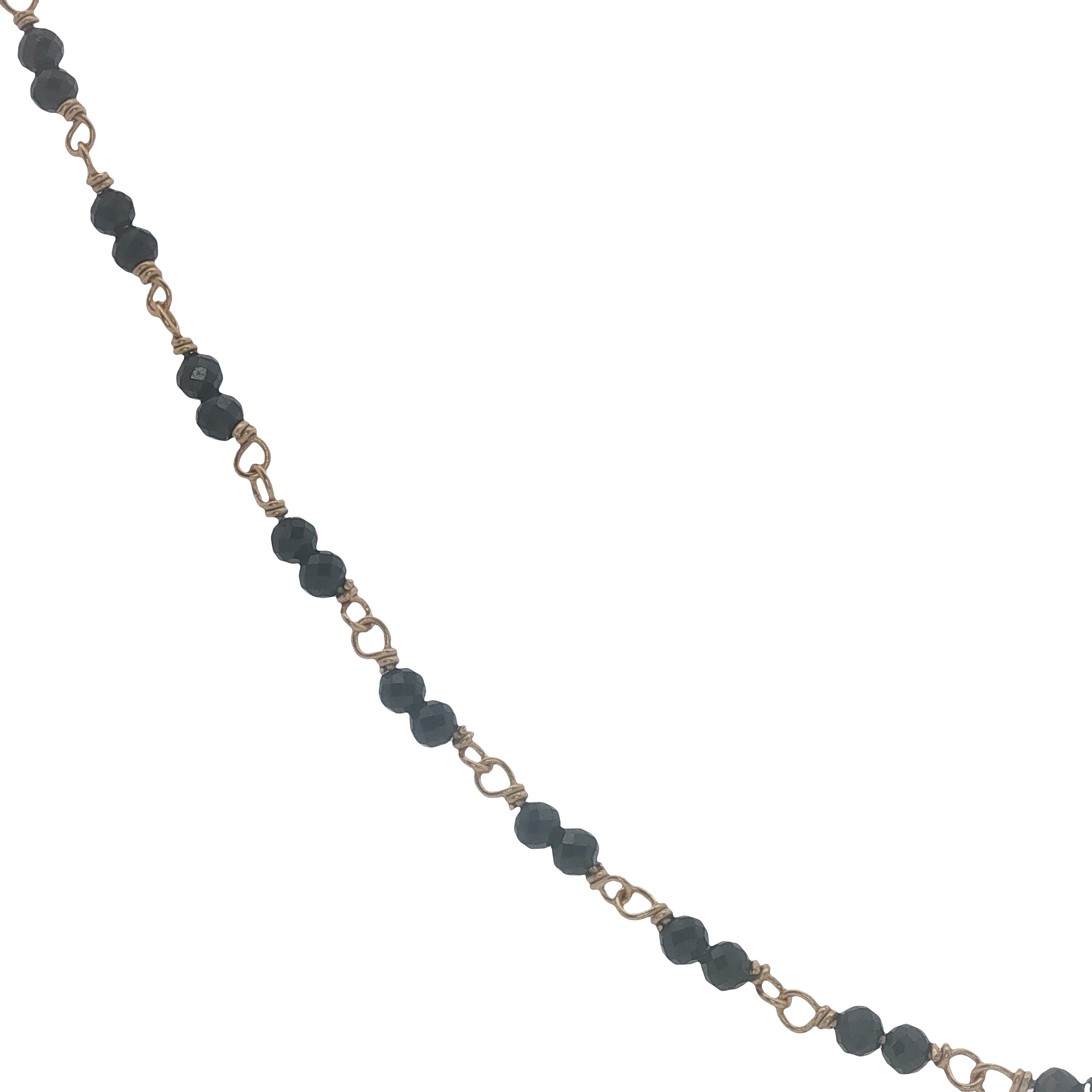 Collier doré avec duo onyx noire 75 cm