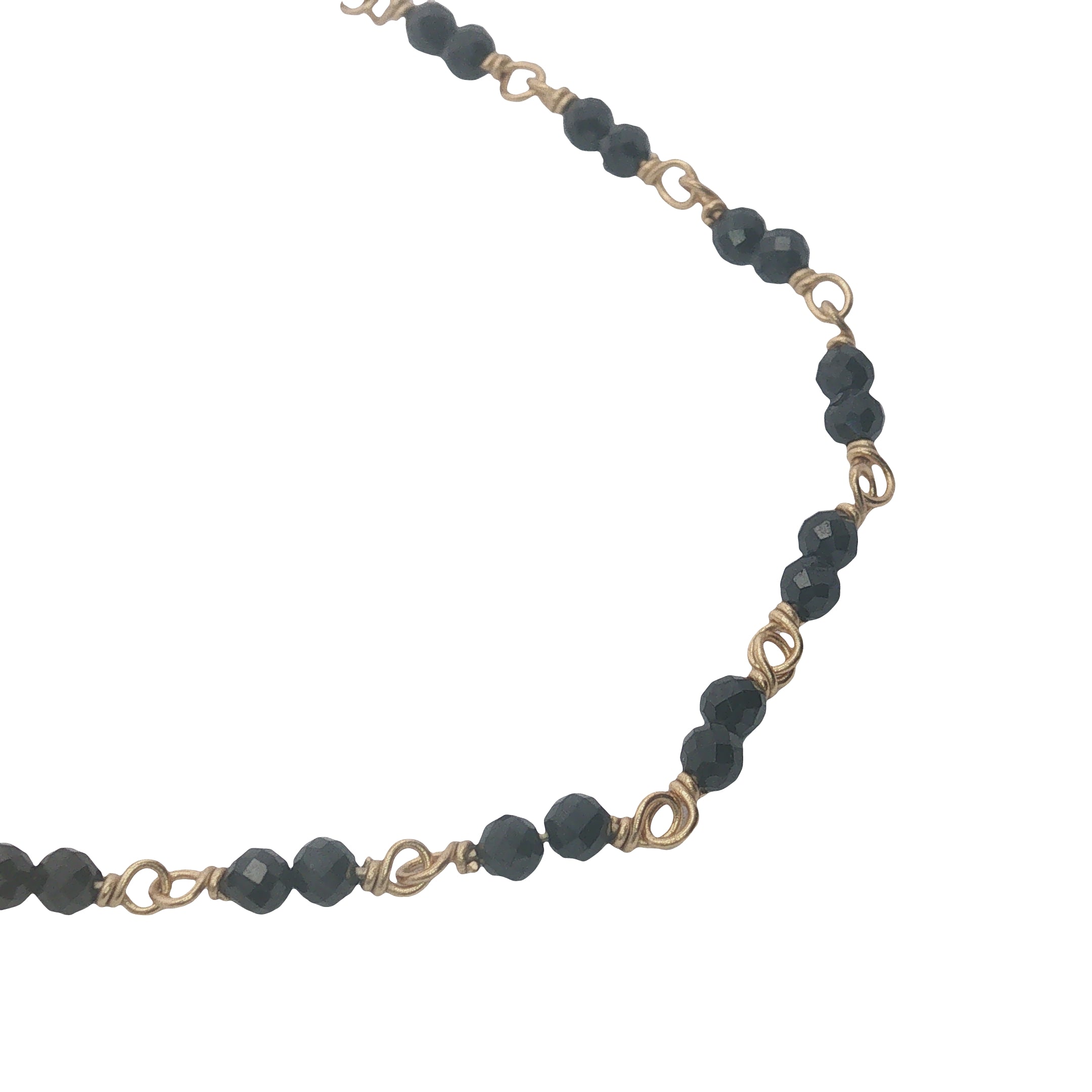 Collier doré avec duo onyx noire 75 cm
