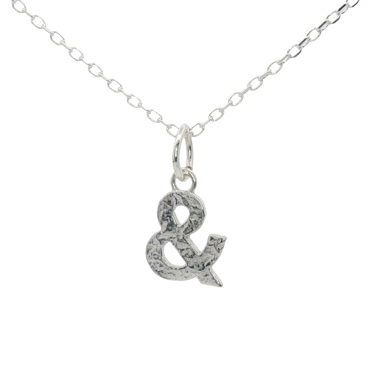 Collier argent 925 martelé symbole &
