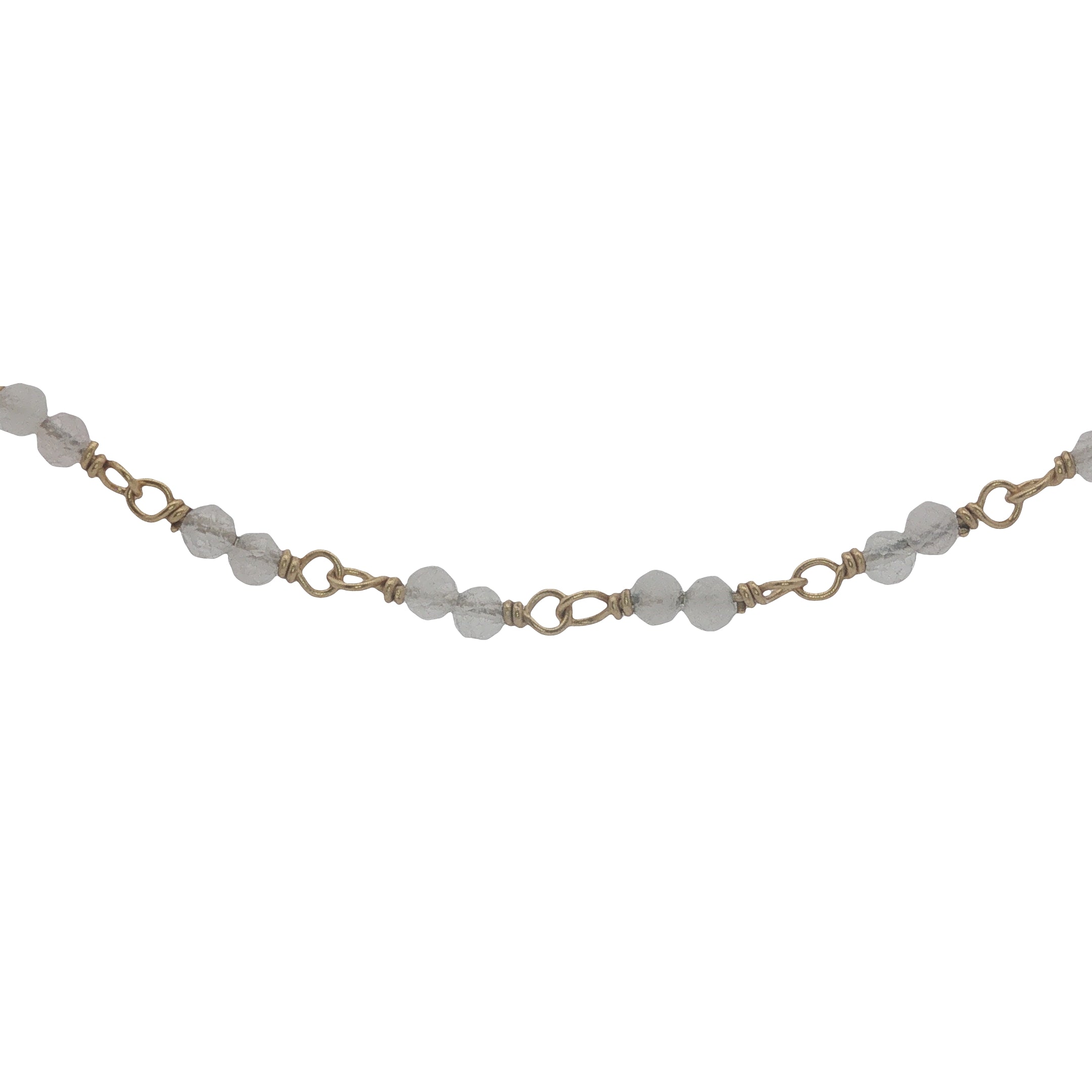 Collier doré avec duo quartz rose 75 cm