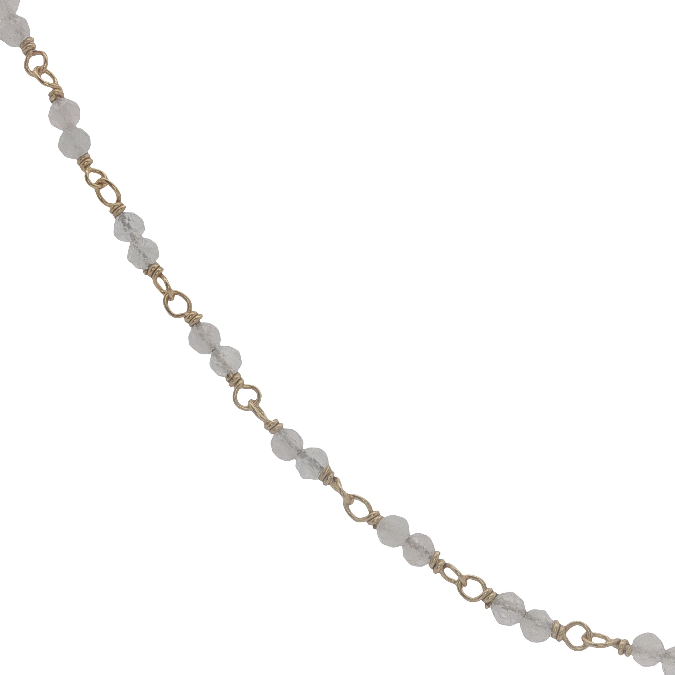Collier doré avec duo quartz rose 75 cm