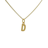 Collier doré lettre D martelée 42 cm