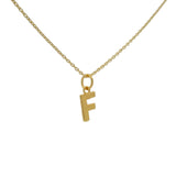 Collier doré lettre F martelée 42 cm