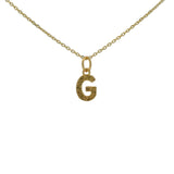 Collier doré lettre G martelée 42 cm