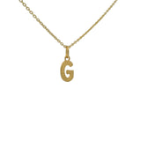 Collier doré lettre G martelée 42 cm