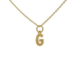 Collier doré lettre G martelée 42 cm