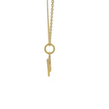Hammered letter gold necklace
