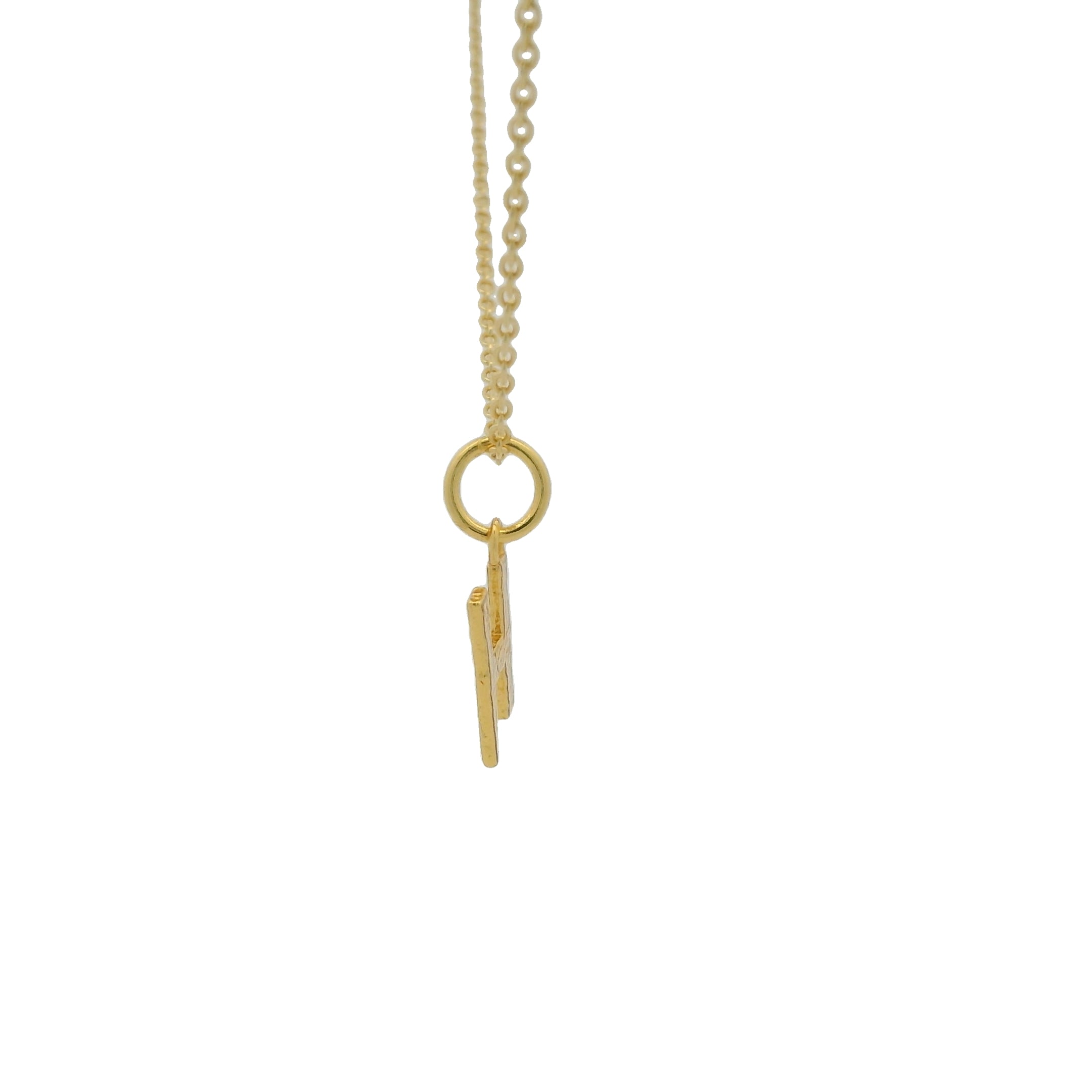 Collier doré lettre H martelée 42 cm
