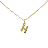 Hammered letter gold necklace
